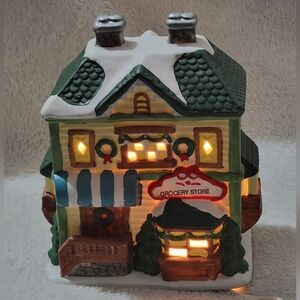 Porcelain Christmas Village Grocery Store Light